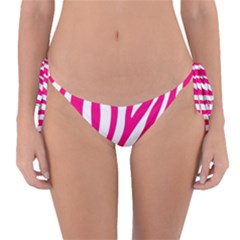 Pink Fucsia Zebra Vibes Animal Print Reversible Bikini Bottoms by ConteMonfrey