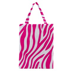 Pink Fucsia Zebra Vibes Animal Print Classic Tote Bag by ConteMonfrey