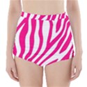 Pink Fucsia Zebra Vibes Animal Print High-Waisted Bikini Bottoms View1