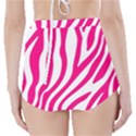 Pink Fucsia Zebra Vibes Animal Print High-Waisted Bikini Bottoms View2