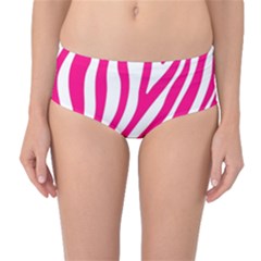 Pink Fucsia Zebra Vibes Animal Print Mid-waist Bikini Bottoms by ConteMonfrey