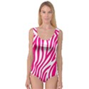 Pink Fucsia Zebra Vibes Animal Print Princess Tank Leotard  View1