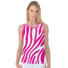 Pink Fucsia Zebra Vibes Animal Print Women s Basketball Tank Top by ConteMonfrey