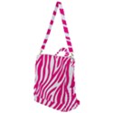 Pink Fucsia Zebra Vibes Animal Print Crossbody Backpack View1