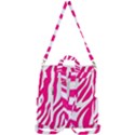 Pink Fucsia Zebra Vibes Animal Print Crossbody Backpack View3