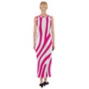 Pink Fucsia Zebra Vibes Animal Print Fitted Maxi Dress View2