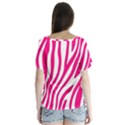 Pink Fucsia Zebra Vibes Animal Print V-Neck Flutter Sleeve Top View2