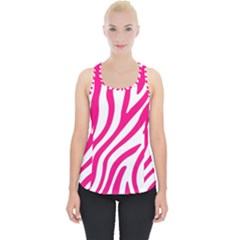 Pink Fucsia Zebra Vibes Animal Print Piece Up Tank Top by ConteMonfrey