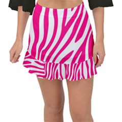 Pink Fucsia Zebra Vibes Animal Print Fishtail Mini Chiffon Skirt by ConteMonfrey