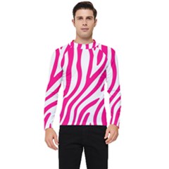 Pink Fucsia Zebra Vibes Animal Print Men s Long Sleeve Rash Guard by ConteMonfrey