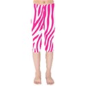 Pink Fucsia Zebra Vibes Animal Print Kids  Capri Leggings  View1