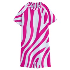 Pink Fucsia Zebra Vibes Animal Print Kids  Boyleg Half Suit Swimwear by ConteMonfrey