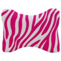 Pink Fucsia Zebra Vibes Animal Print Velour Seat Head Rest Cushion View1