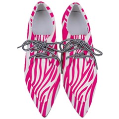 Pink Fucsia Zebra Vibes Animal Print Pointed Oxford Shoes by ConteMonfrey