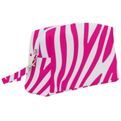 Pink Fucsia Zebra Vibes Animal Print Wristlet Pouch Bag (large) by ConteMonfrey