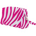 Pink Fucsia Zebra Vibes Animal Print Wristlet Pouch Bag (Large) View2