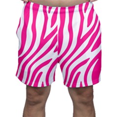 Pink Fucsia Zebra Vibes Animal Print Men s Shorts by ConteMonfrey