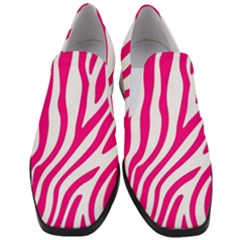 Pink Fucsia Zebra Vibes Animal Print Women Slip On Heel Loafers by ConteMonfrey