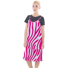 Pink Fucsia Zebra Vibes Animal Print Camis Fishtail Dress by ConteMonfrey