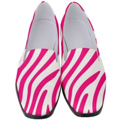 Pink Fucsia Zebra Vibes Animal Print Women s Classic Loafer Heels by ConteMonfrey