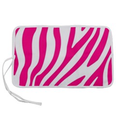 Pink Fucsia Zebra Vibes Animal Print Pen Storage Case (m) by ConteMonfrey