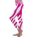 Pink Fucsia Zebra Vibes Animal Print Kids  Lightweight Velour Classic Yoga Leggings View2