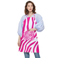 Pink Fucsia Zebra Vibes Animal Print Pocket Apron by ConteMonfrey