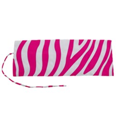 Pink Fucsia Zebra Vibes Animal Print Roll Up Canvas Pencil Holder (s) by ConteMonfrey