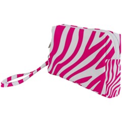 Pink Fucsia Zebra Vibes Animal Print Wristlet Pouch Bag (small) by ConteMonfrey