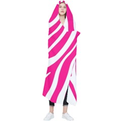 Pink Fucsia Zebra Vibes Animal Print Wearable Blanket by ConteMonfrey