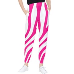 Pink Fucsia Zebra Vibes Animal Print Women s Tapered Pants by ConteMonfrey