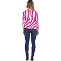 Pink Fucsia Zebra Vibes Animal Print Women s Casual 3/4 Sleeve Spring Jacket View4