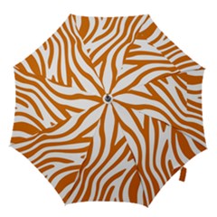 Orange Zebra Vibes Animal Print   Hook Handle Umbrellas (small) by ConteMonfrey