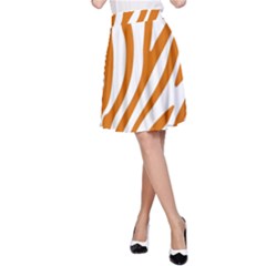 Orange Zebra Vibes Animal Print   A-line Skirt by ConteMonfrey