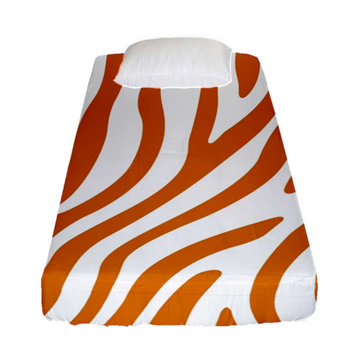 Orange Zebra Vibes Animal Print   Fitted Sheet (Single Size)