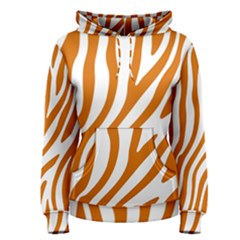 Orange Zebra Vibes Animal Print   Women s Pullover Hoodie by ConteMonfrey