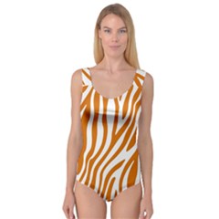 Orange Zebra Vibes Animal Print   Princess Tank Leotard  by ConteMonfrey