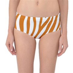 Orange Zebra Vibes Animal Print   Mid-waist Bikini Bottoms by ConteMonfrey