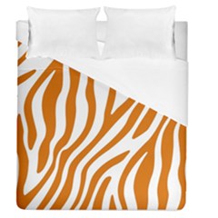 Orange Zebra Vibes Animal Print   Duvet Cover (queen Size) by ConteMonfrey