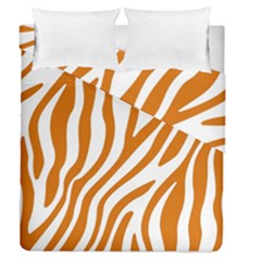 Orange Zebra Vibes Animal Print   Duvet Cover Double Side (queen Size) by ConteMonfrey