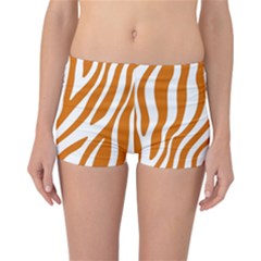 Orange Zebra Vibes Animal Print   Reversible Boyleg Bikini Bottoms by ConteMonfrey