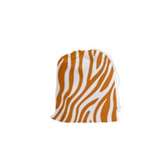 Orange Zebra Vibes Animal Print   Drawstring Pouch (xs) by ConteMonfrey