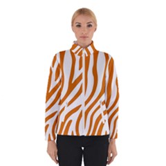 Orange Zebra Vibes Animal Print   Women s Bomber Jacket by ConteMonfrey