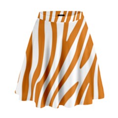 Orange Zebra Vibes Animal Print   High Waist Skirt by ConteMonfrey