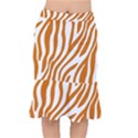 Orange Zebra Vibes Animal Print   Short Mermaid Skirt View1