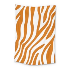 Orange Zebra Vibes Animal Print   Small Tapestry by ConteMonfrey