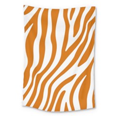 Orange Zebra Vibes Animal Print   Large Tapestry by ConteMonfrey