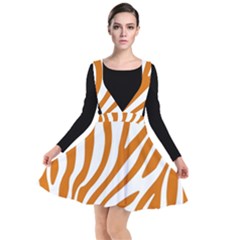 Orange Zebra Vibes Animal Print   Plunge Pinafore Dress by ConteMonfrey