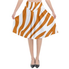 Orange Zebra Vibes Animal Print   Flared Midi Skirt by ConteMonfrey