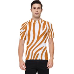 Orange Zebra Vibes Animal Print   Men s Short Sleeve Rash Guard by ConteMonfrey